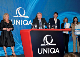 Alongside Konstantin Klien at the roadshow in Zagreb was Slaven Bilic, a national football player and UNIQA advertising icon in the Croatian market. The event was also an occasion to celebrate UNIQA’s tenth anniversary. (photo)