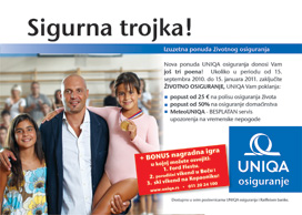 The campaign with the Serbian basketball player and trainer of the national basketball team, Aleksandar Ðjorðjevic, on behalf of the launch of the new UNIQA life insurance line for Serbia was very successful. Apart from the positive impact on the specific product, the campaign raised UNIQA‘s brand recognition by 10% to 63%, the second-best result since the market entry in 2007. (advertisement)