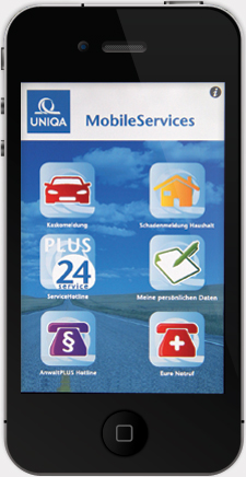 Exklusives Service bietet die schnelle, einfache und bequeme Schadenmeldung via Smartphone. Die neuen Applikationen für die UNIQA MobileServices stehen Kunden kostenlos zum Download zur Verfügung. (Bild)