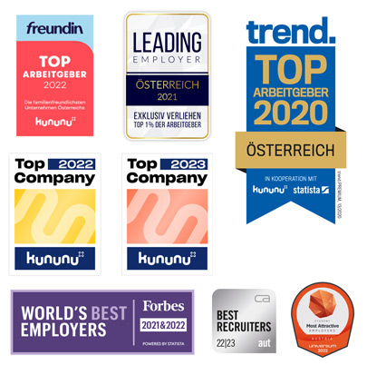 Employer awards and seals of quality (logos)